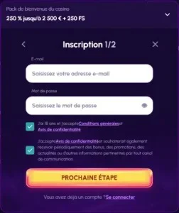 Inscription et connexion au compte joueur NovaJackpot